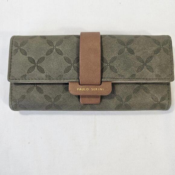 Paulo Serini Wallet Vegan Leather , Green & Brown. Boho - Picture 1 of 7